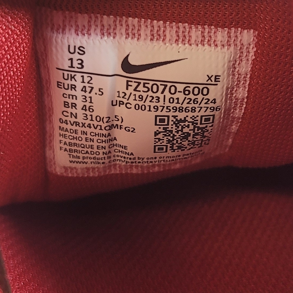 Nike San Francisco 49ers Red Air Zoom Pegasus 41 Mens Size 13 Shoes FZ5070-600 - Picture 10 of 10